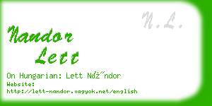 nandor lett business card